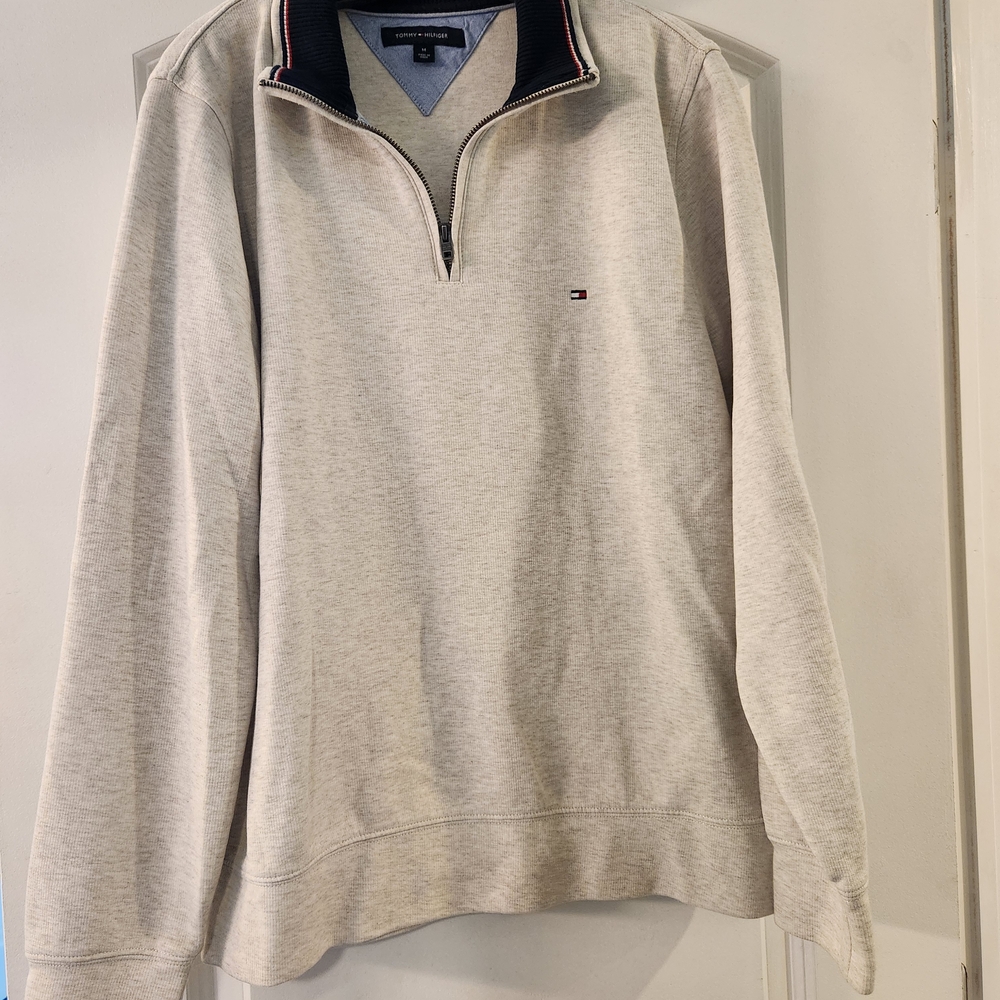 Tommy Hilfiger Gray Three Quarter Zip Sweatshirt